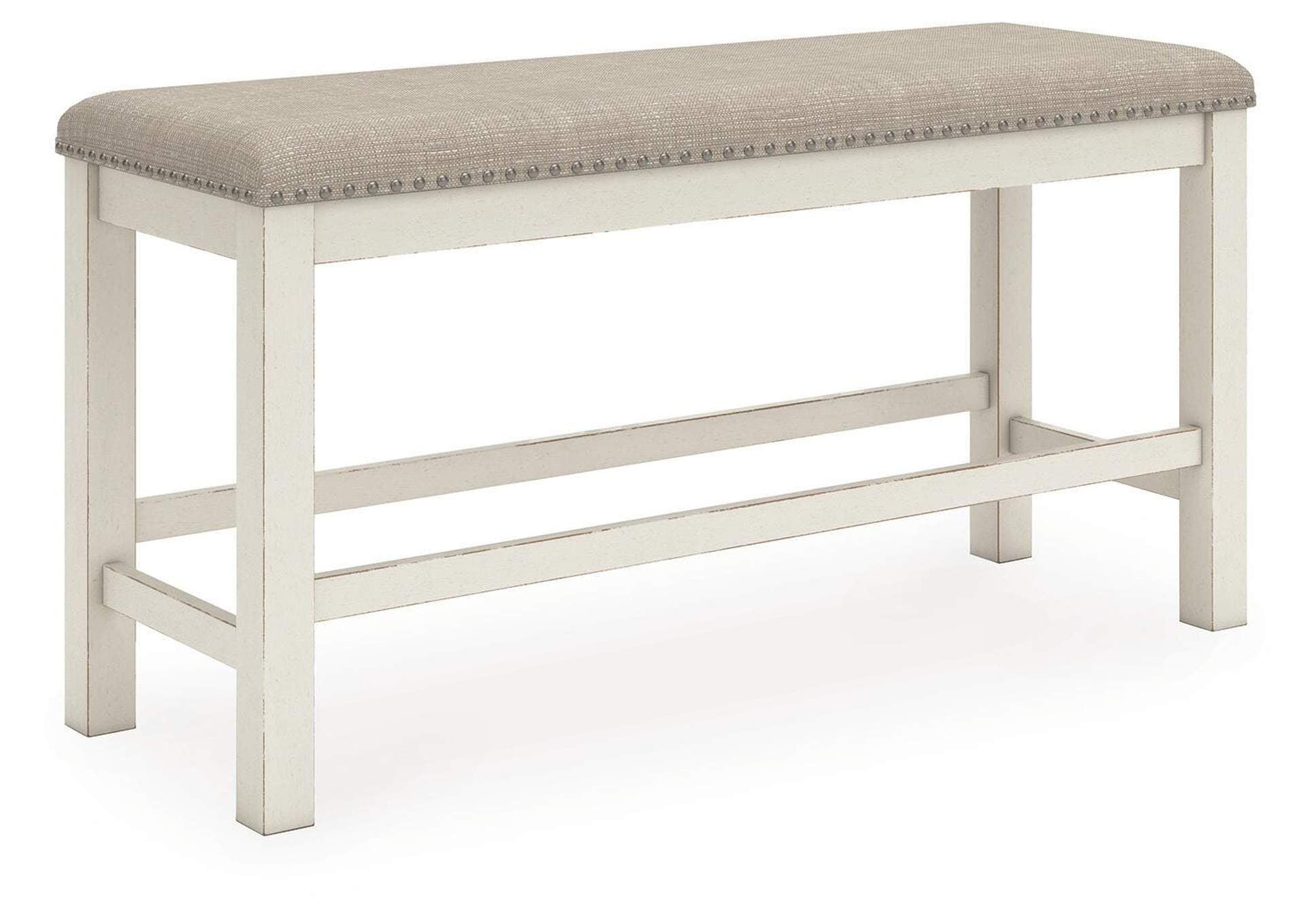 Robbinsdale Counter Height Dining Table, 2 Barstools, Bench and Server angled view