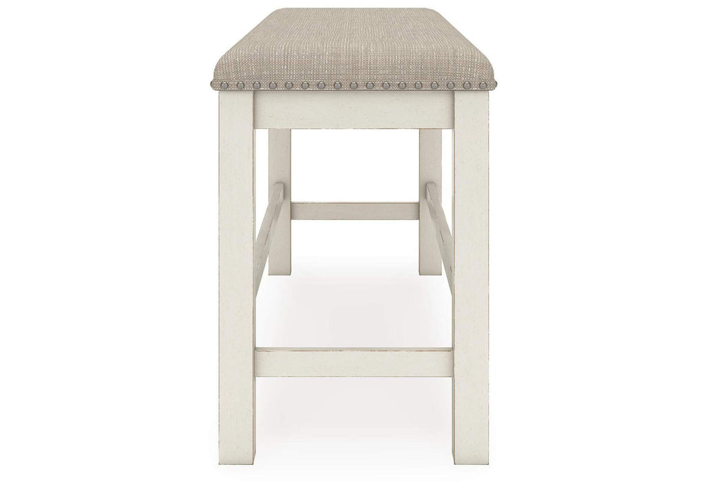 Robbinsdale Counter Height Dining Table, 4 Barstools and Bench side view
