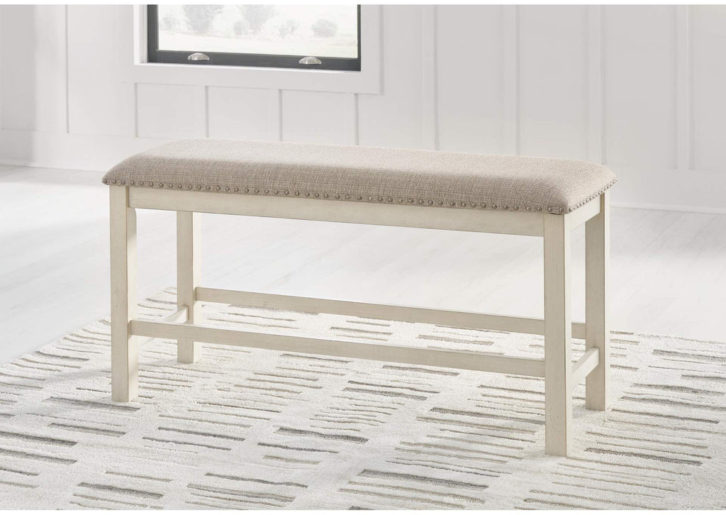 Robbinsdale Counter Height Extendable Dining Table and 6 Barstools and Bench with Storage