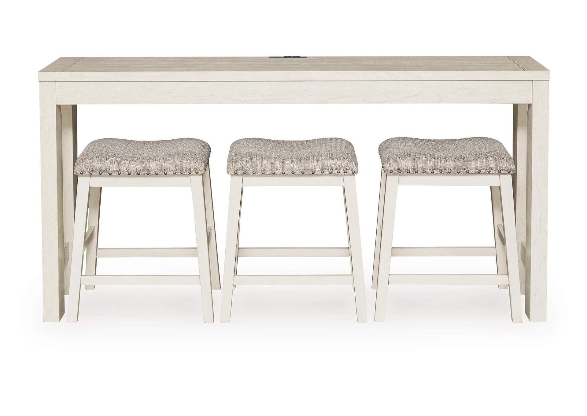 Robbinsdale Counter Height Dining Table and 3 Barstools Set front view