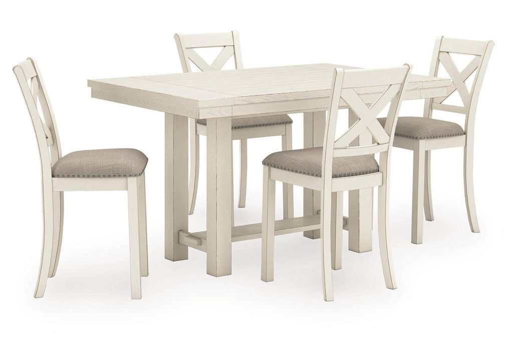 Robbinsdale Counter Height Extendable Dining Table and 4 Barstools