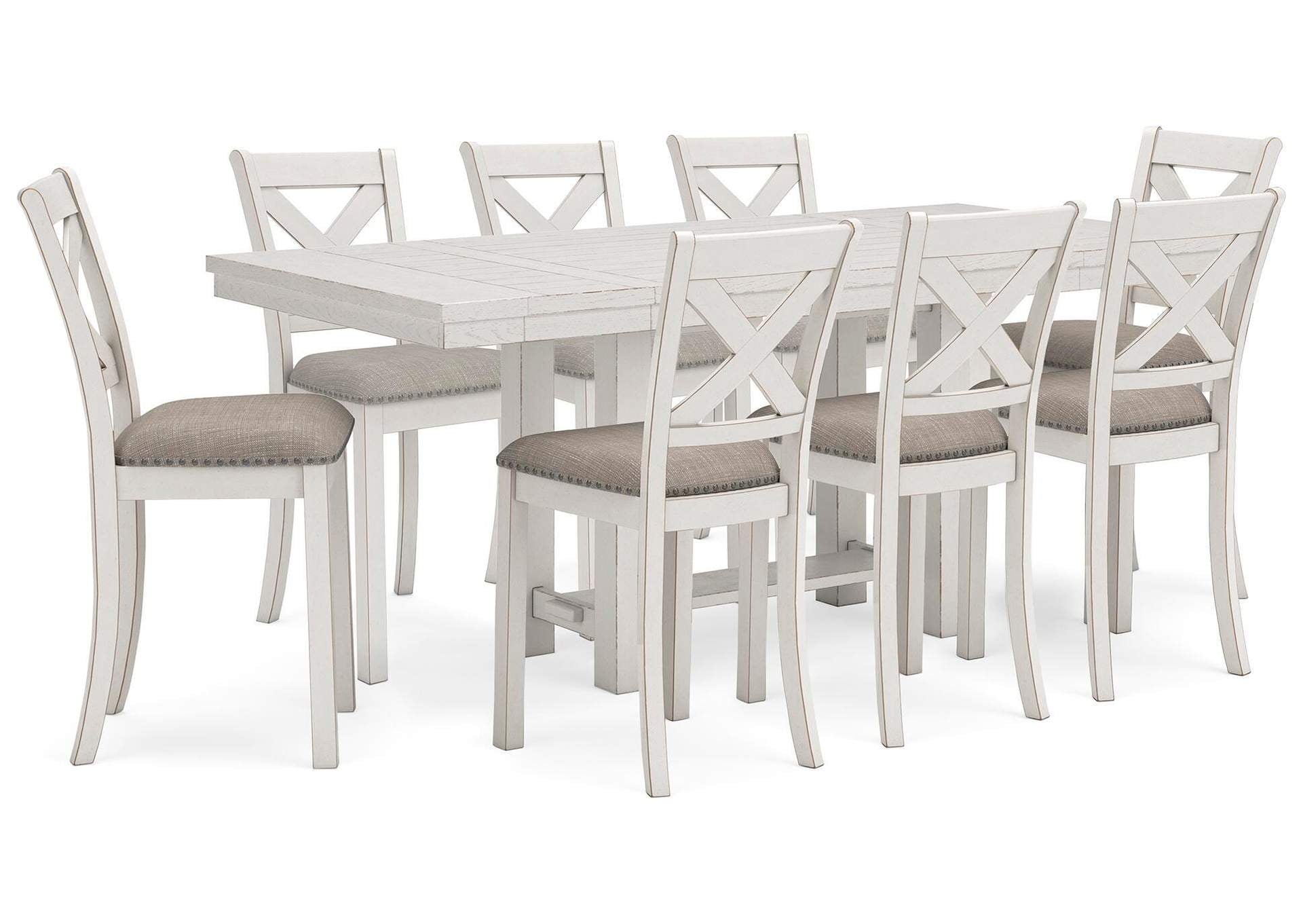 Robbinsdale Counter Height Extendable Dining Table and 8 Barstools