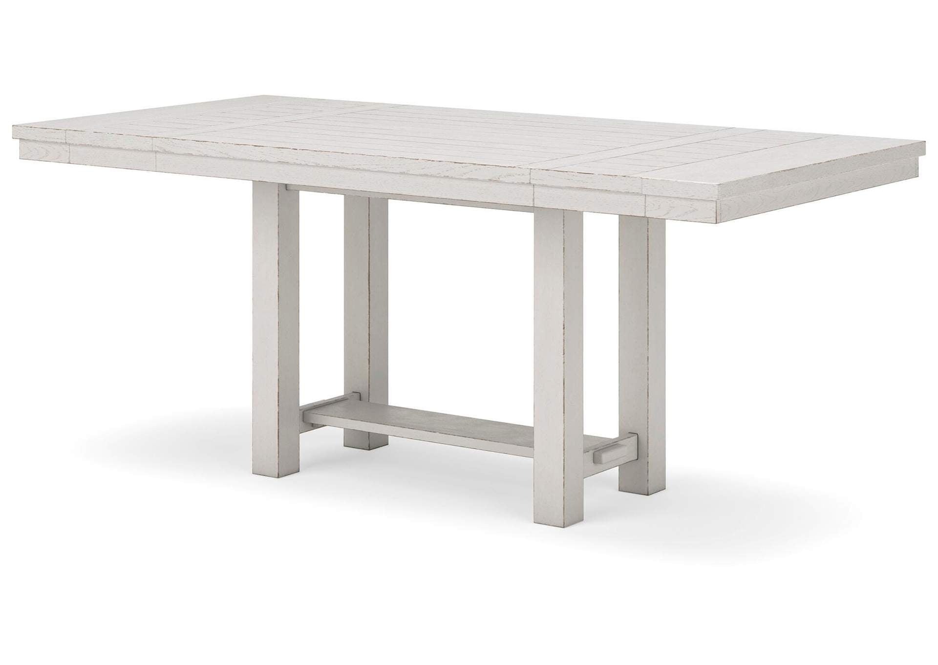 Robbinsdale Counter Height Extendable Dining Table and 4 Barstools with Storage angled view