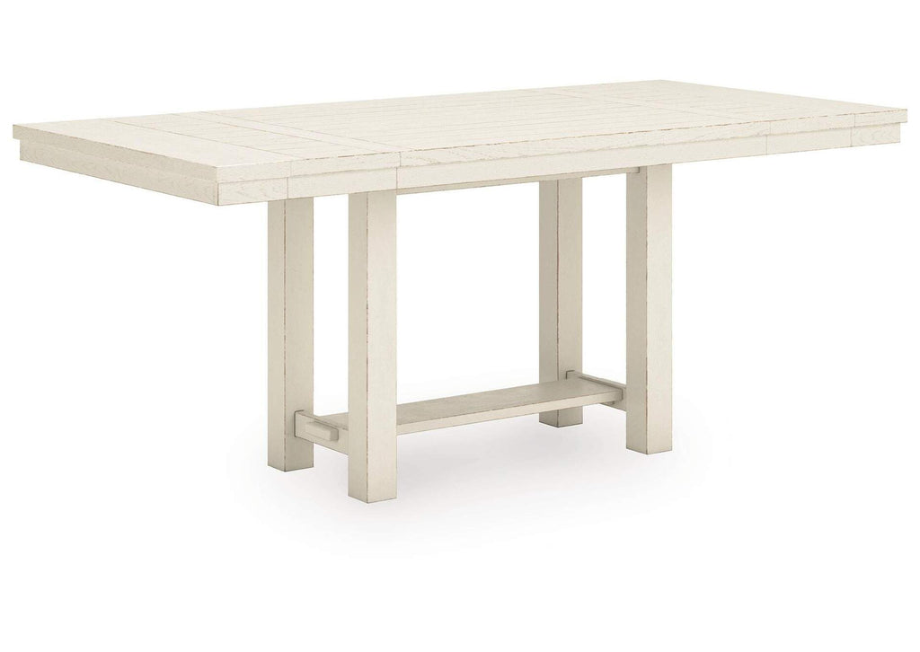 Robbinsdale Counter Height Dining Table, 4 Barstools and Bench angled view