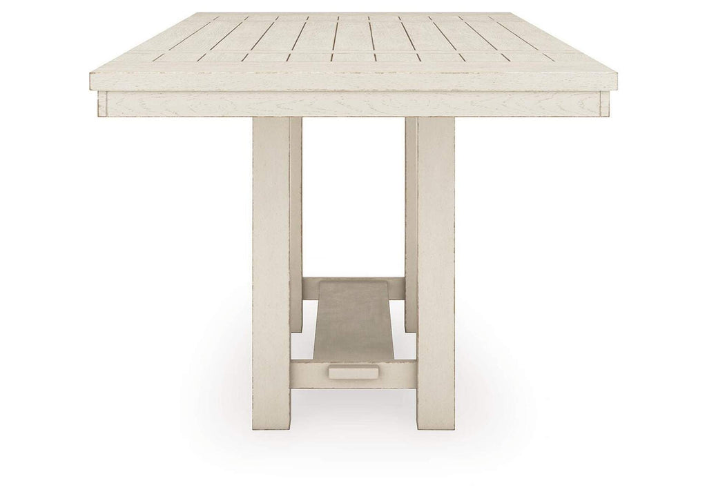 Robbinsdale Counter Height Dining Table, 4 Barstools and Bench side view