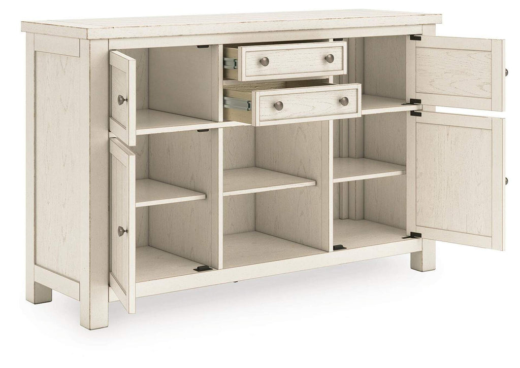 Robbinsdale Counter Height Extendable Dining Table and 8 Barstools with Storage angled view