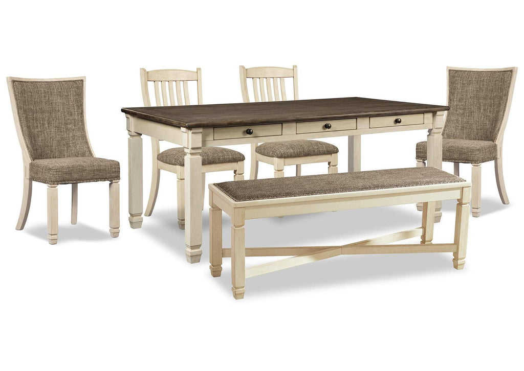 Bolanburg Dining Table and 4 Chairs and Bench