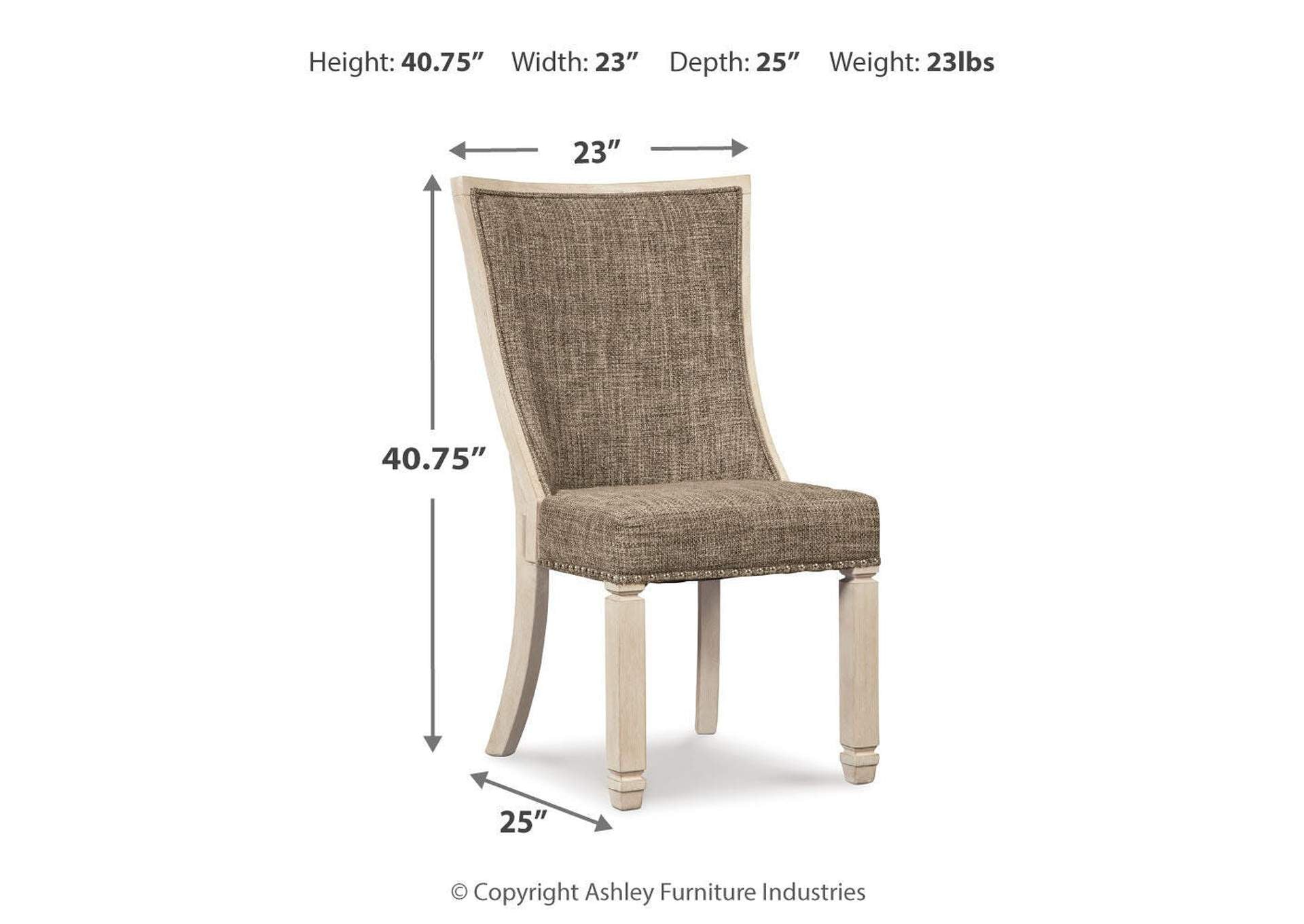 Bolanburg Dining Table and 6 Chairs dimensions