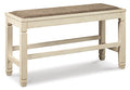 Bolanburg Counter Height Dining Bench in Two-tone, angle view