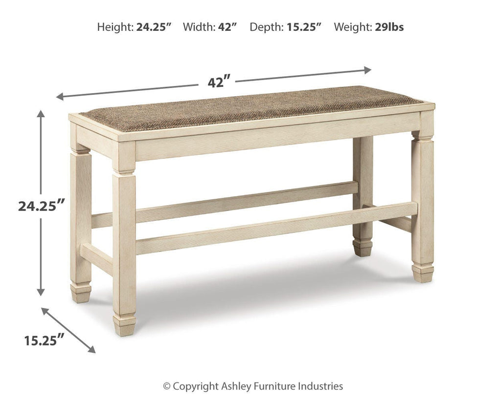 Bolanburg Counter Height Dining Bench in Two-tone, alternate view 11