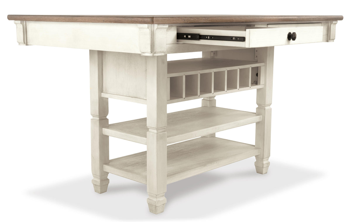Bolanburg Counter Height Dining Table in Two-tone, open view