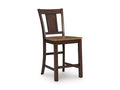 Rylandeen Counter Height Barstool in Light Brown/Dark Brown, angle view