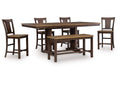 Anixburg Counter Height Dining Table and 4 Barstools and Bench