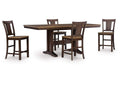 Anixburg Counter Height Dining Table and 4 Barstools