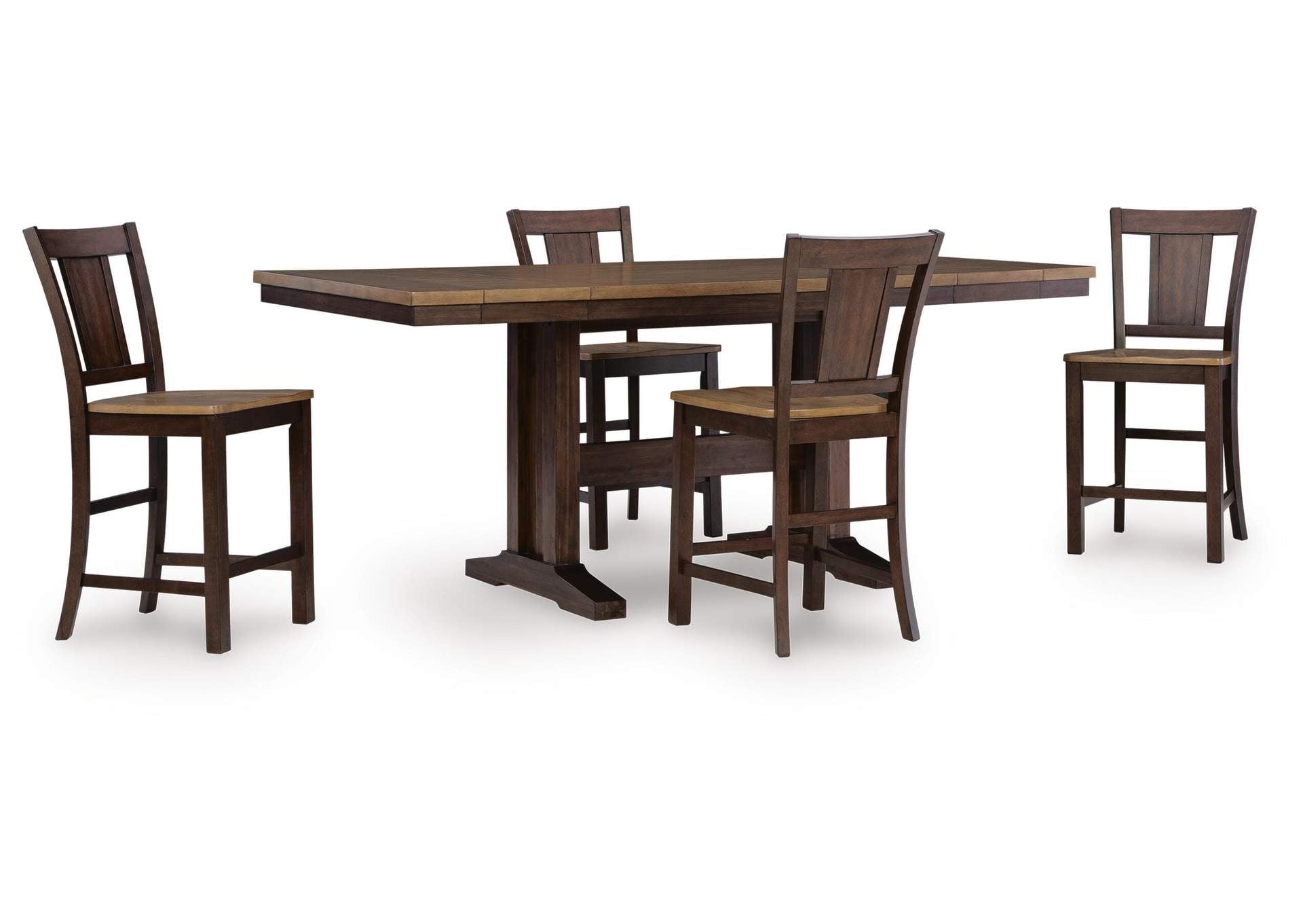 Anixburg Counter Height Dining Table and 4 Barstools