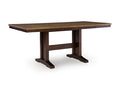 Rylandeen Counter Height Dining Extension Table in Light Brown/Dark Brown, angle view