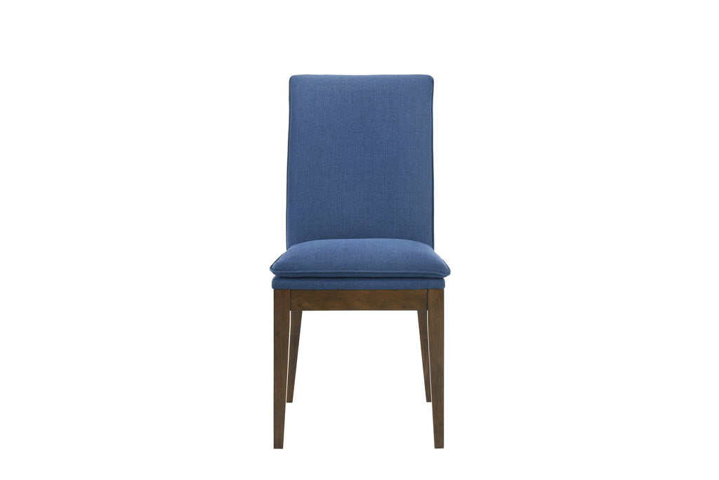 Maggie Dining Chair w/Blue Cushion-Walnut