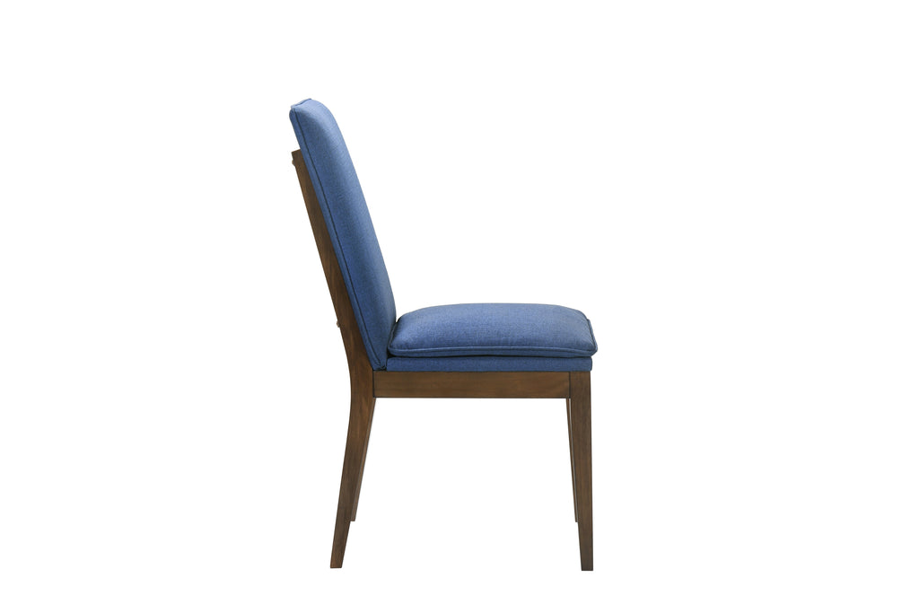 Maggie Dining Chair w/Blue Cushion-Walnut