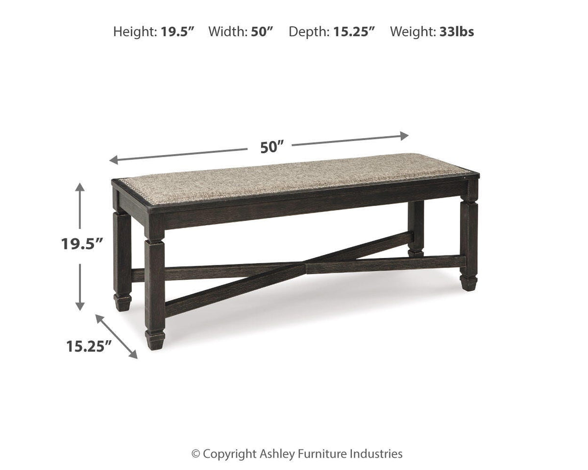 Tyler Creek Dining Bench in Black/Grayish Brown, alternate view 4