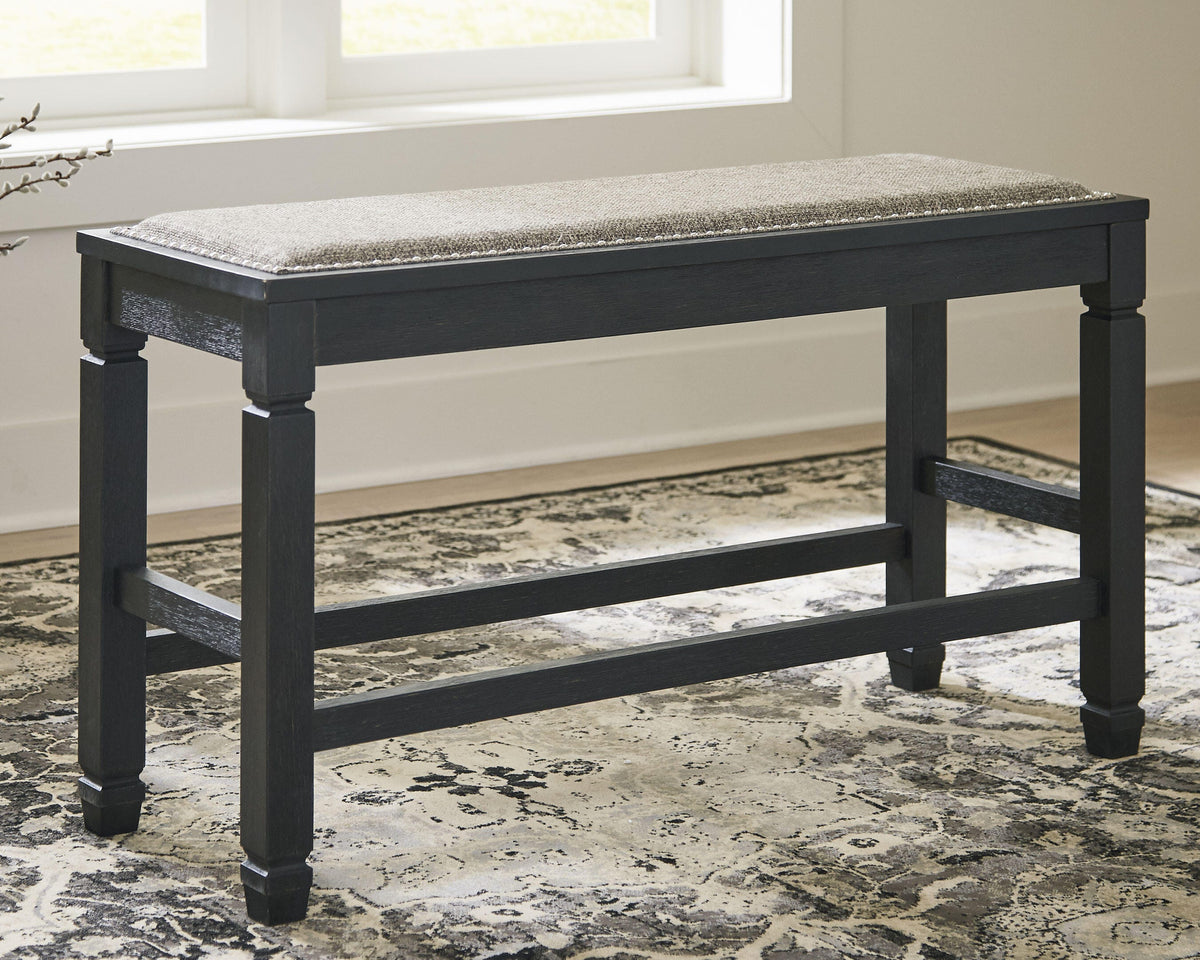 Tyler Creek Counter Height Dining Bench in Antique Black, lifestyle view