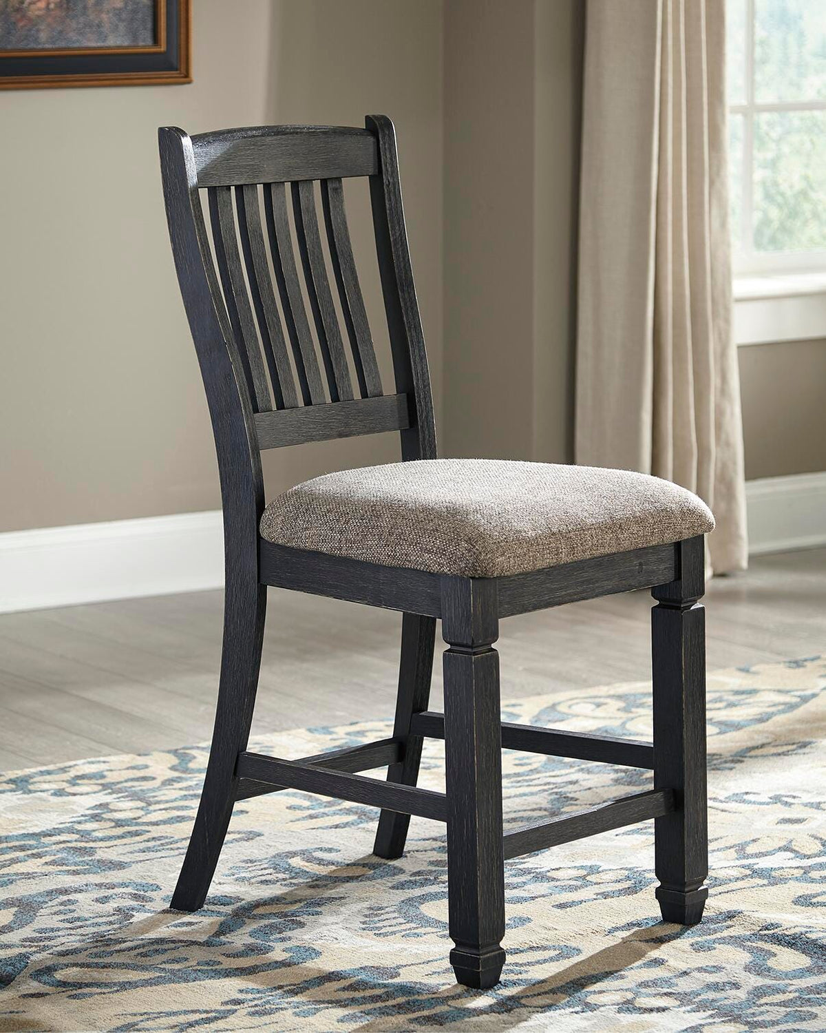 Tyler Creek Counter Height Bar Stool in Black/Grayish Brown, lifestyle view