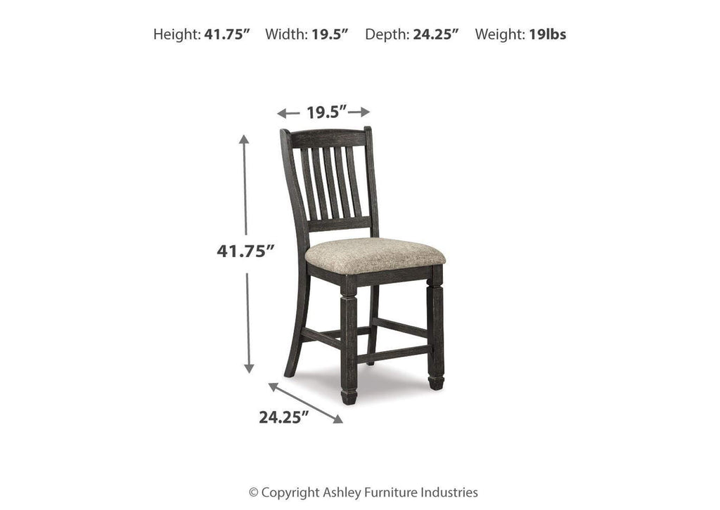 Tyler Creek 2-Piece Bar Stool dimensions