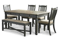 Tyler Creek Dining Table and 4 Chairs and Bench