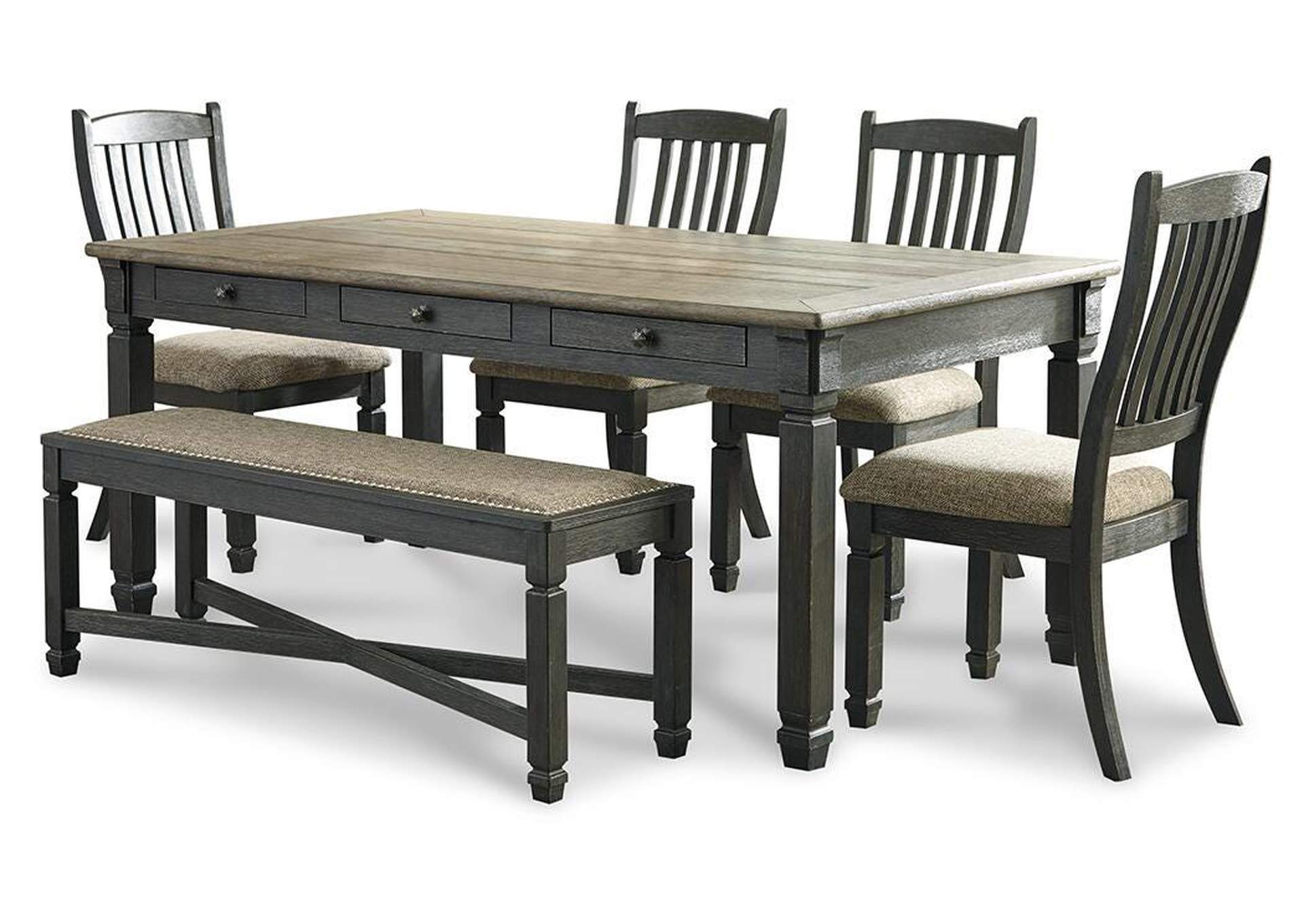 Tyler Creek Dining Table and 4 Chairs and Bench