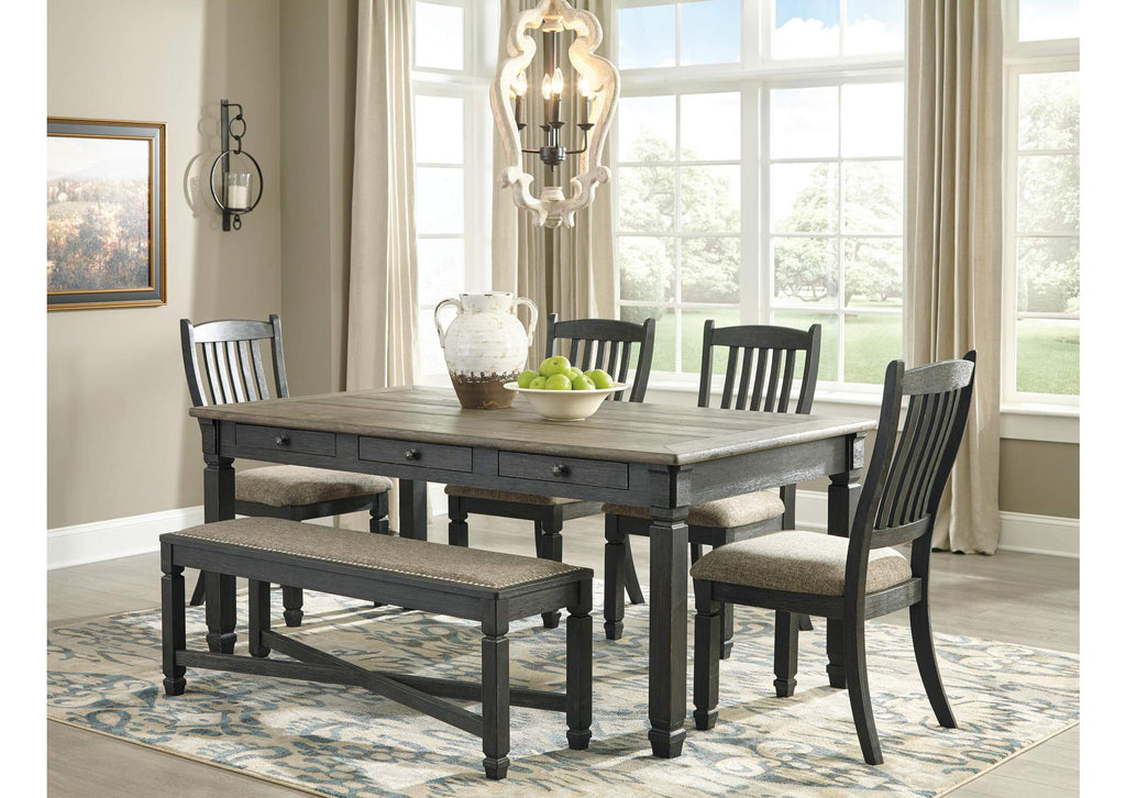 Tyler Creek Dining Table and 4 Chairs and Bench