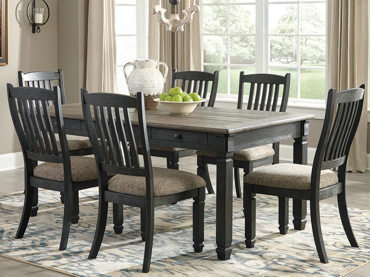 Tyler Creek Dining Table in Black/Gray, lifestyle view