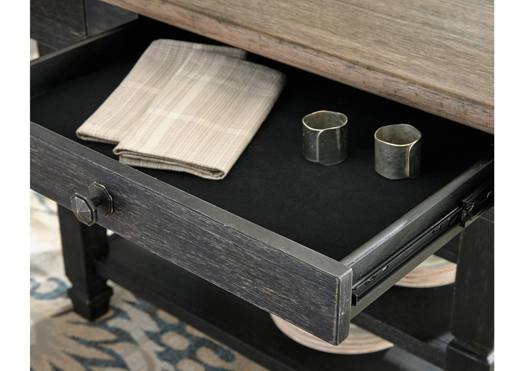 Tyler Creek Dining Table and 4 Chairs and Bench detail