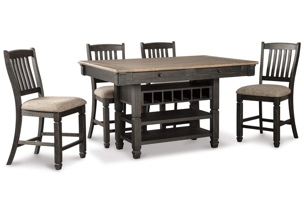 Tyler Creek Counter Height Dining Table and 4 Bar Stools
