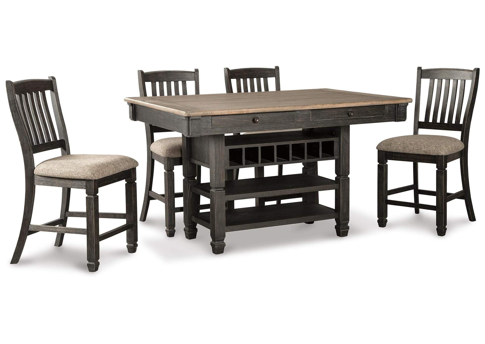 Tyler Creek Counter Height Dining Table and 4 Bar Stools