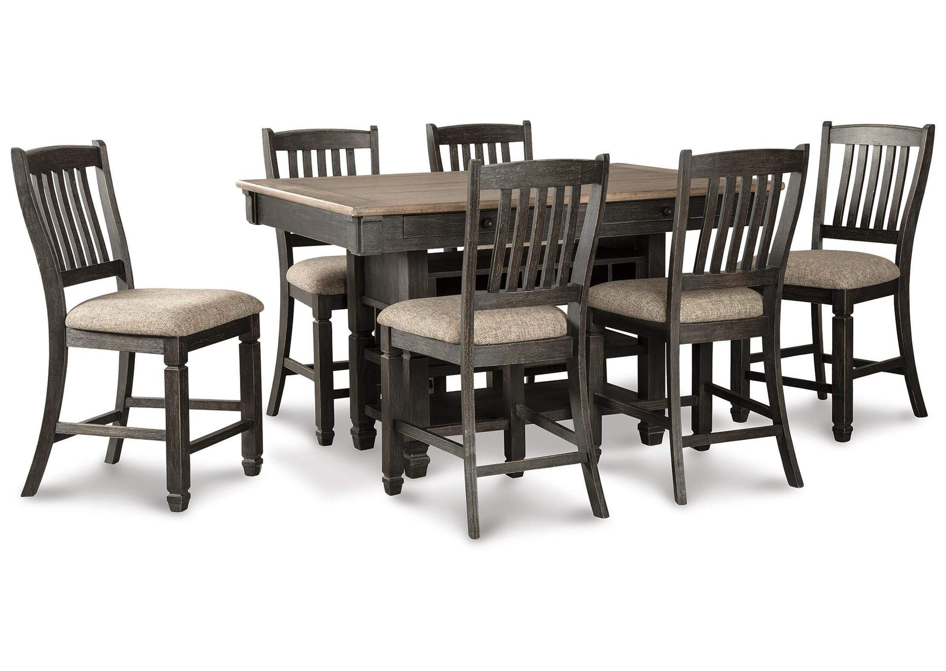 Tyler Creek Counter Height Dining Table and 6 Bar Stools