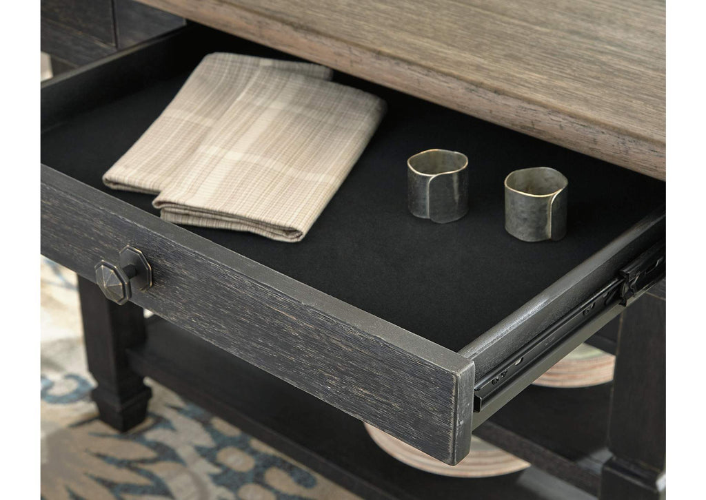 Tyler Creek Counter Height Dining Table and 4 Barstools and Bench detail