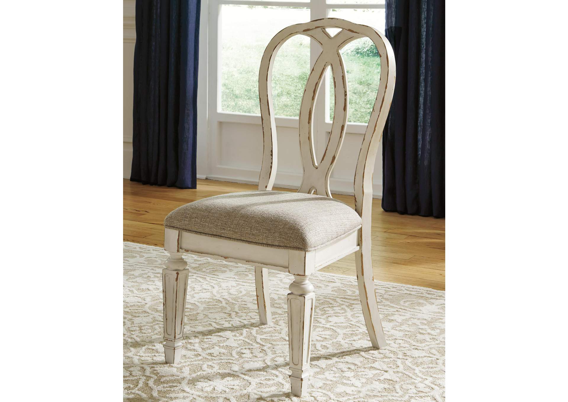 Realyn Oval Extendable Dining Table and 6 Chairs with Storage room view