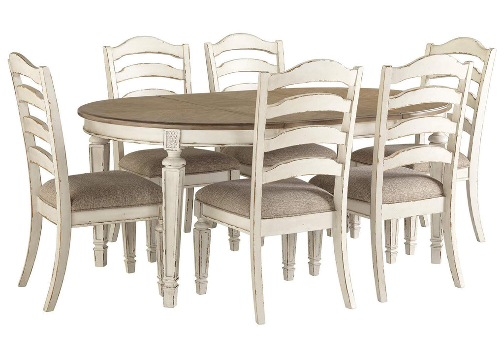 Realyn Oval Extendable Dining Table and 6 Chairs