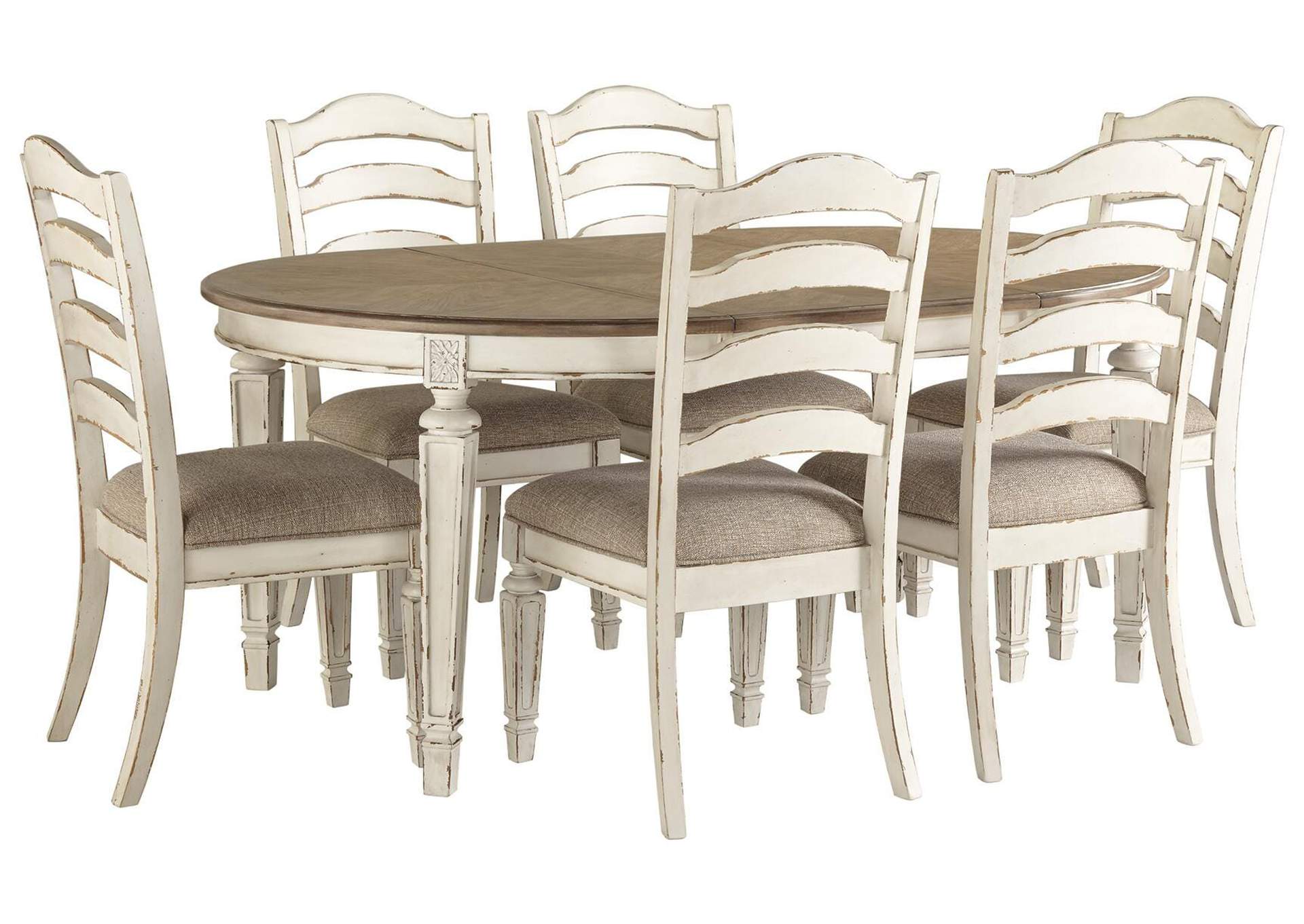Realyn Oval Extendable Dining Table and 6 Chairs
