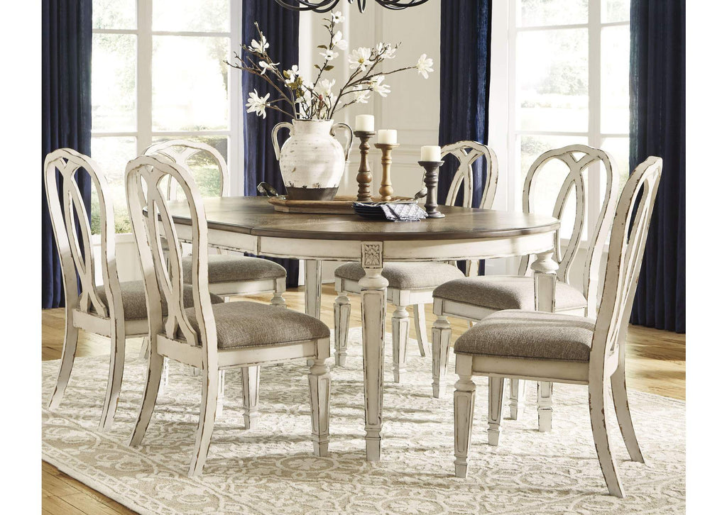 Realyn Extendable Dining Table and 6 Chairs room view