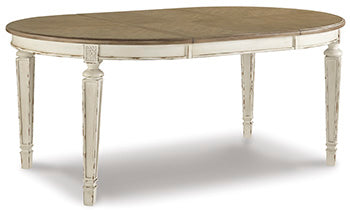 Realyn Dining Extension Table in Chipped White