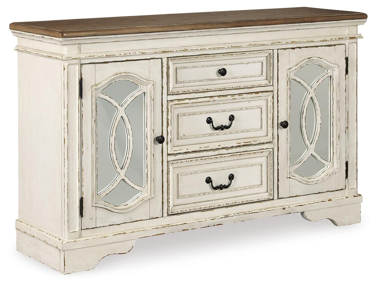 Realyn Dining Server in Chipped White, angle view