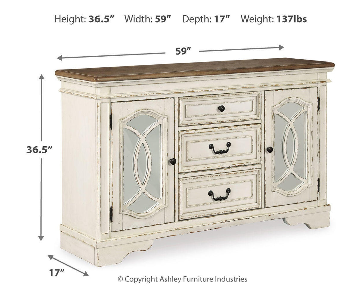 Realyn Dining Server in Chipped White, alternate view 5