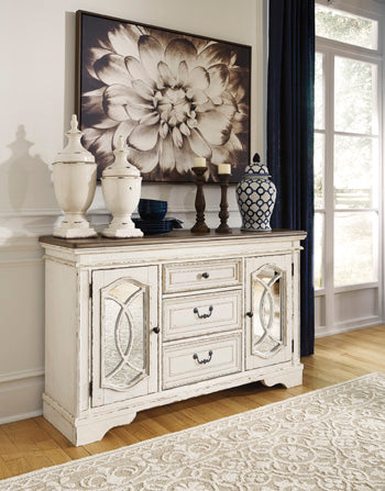 Realyn Dining Server in Chipped White