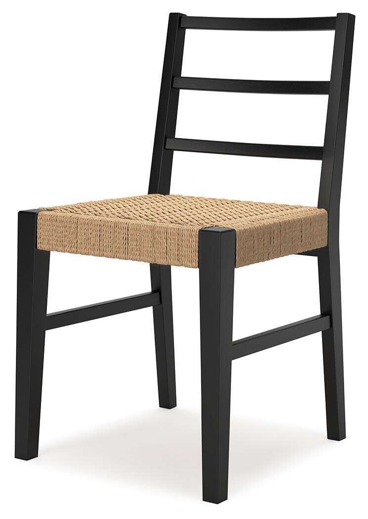 Isanti Dining Chair in Light Brown/Black, angle view