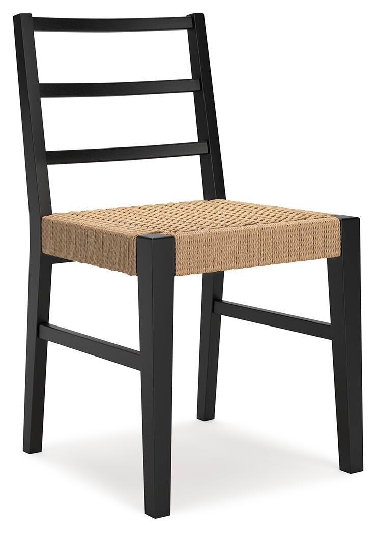 Isanti Dining Chair in Light Brown/Black, angle view