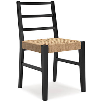 Isanti Dining Chair in Light Brown/Black, angle view