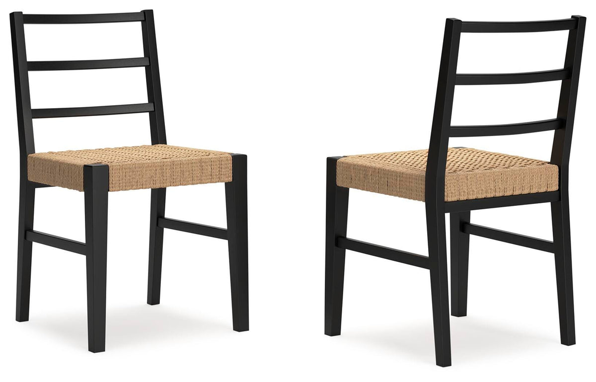 Isanti Dining Chair in Light Brown/Black, angle view