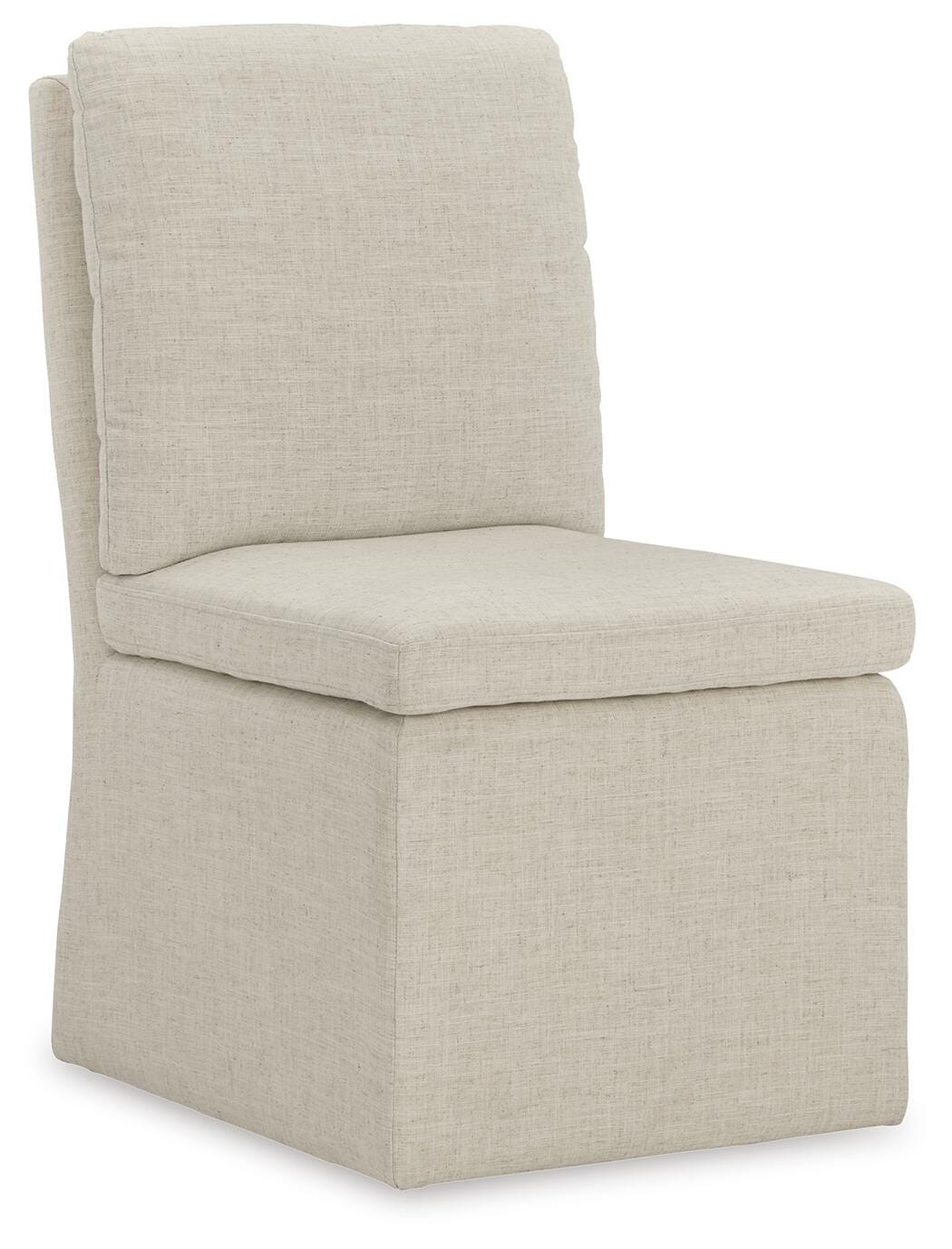 Krystanza Dining Chair in Oatmeal, angle view