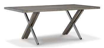 Krystanza Dining Table in Weathered Gray, angle view