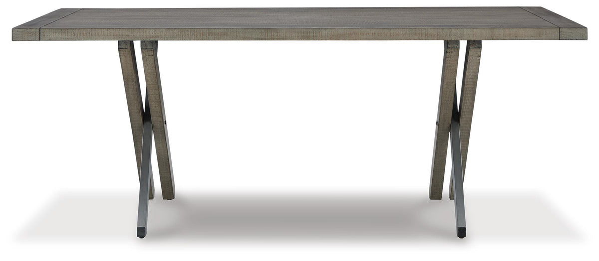 Krystanza Dining Table in Weathered Gray, front view